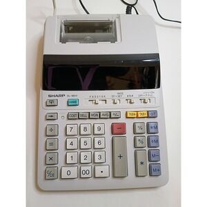 Sharp EL-1801V Printing Calculator AC Adapter Desktop 12- Digital Two-Color